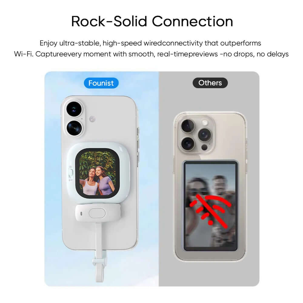 Capture Stunning Vlogs Anywhere with the Vlogmate Mini AMOLED Selfie Monitor for iPhone