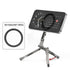 Magnetic tripod for MagSafe iPhone with adjustable stand and calendar display for easy hands-free use.