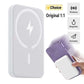 Magnetic Powerbank for Apple demonstrating wireless charging, compact design, and secure attachment to iPhone.